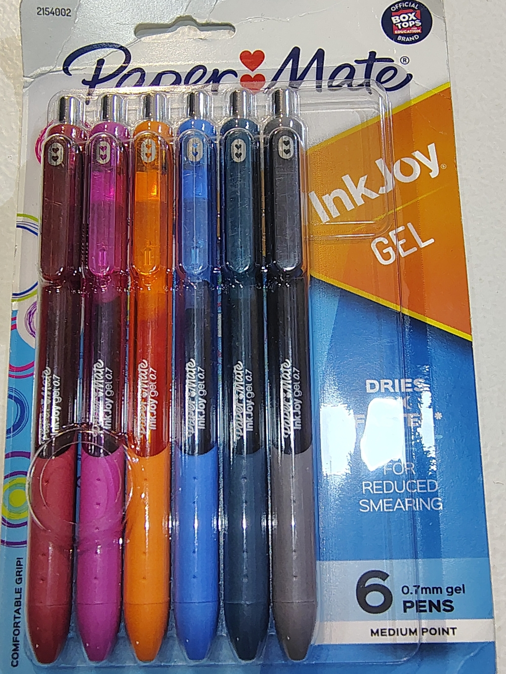 Paper Mate Ink Joy Gel Pens 0.7 mm Medium Point Assorted Colors Pack Of 6